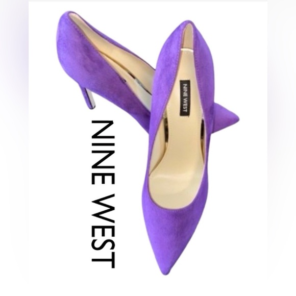 Nine West Shoes - ☂️ Nine West Violet Suede Pointed Toe Heels Size 10